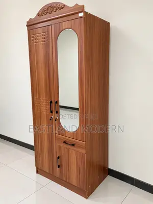 Wooden Wardrobe With Mirror and Drawers.