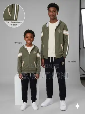 Alo Zip-Up Hooded Jacket and Black Jogger Tracksuit Set