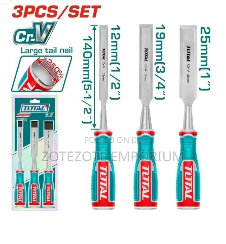 Total 3PCS Wood Chisel Set