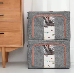 100L Zipped Storage Box Wardrobe Clothes Organizer 42x60x40cm - EL