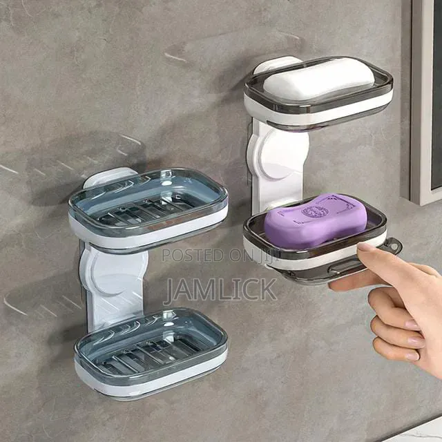 Classy Double Soap Holder ABS PS Bathroom Soap Dish Organizer - EL