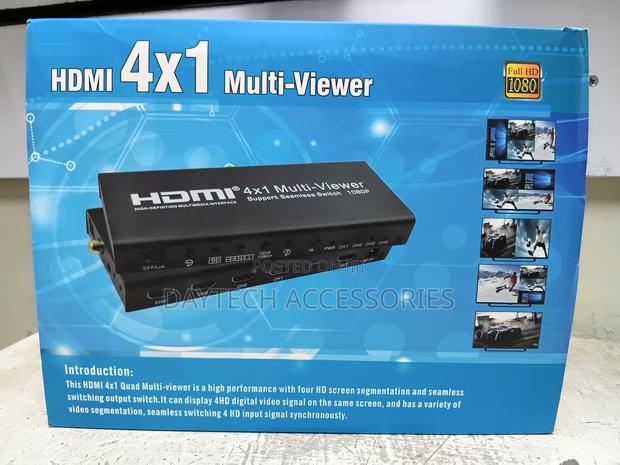 HDMI 4x1 Quad Multi-Viewer Switch Converter - Black - main view