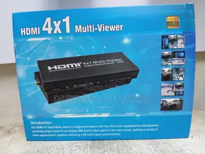 HDMI 4x1 Quad Multi-Viewer Switch Converter - Black