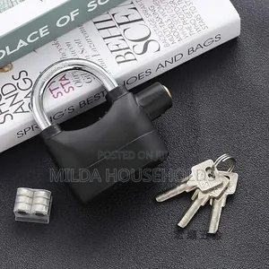 Stainless Steel Black Padlock With Alarm