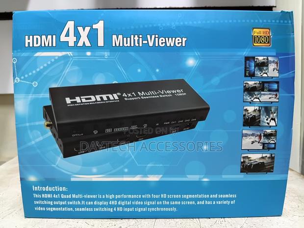 4K HDMI Multi-Viewer 4X1 Quad Screen Viewer 4 in 1 Seamless. - main view