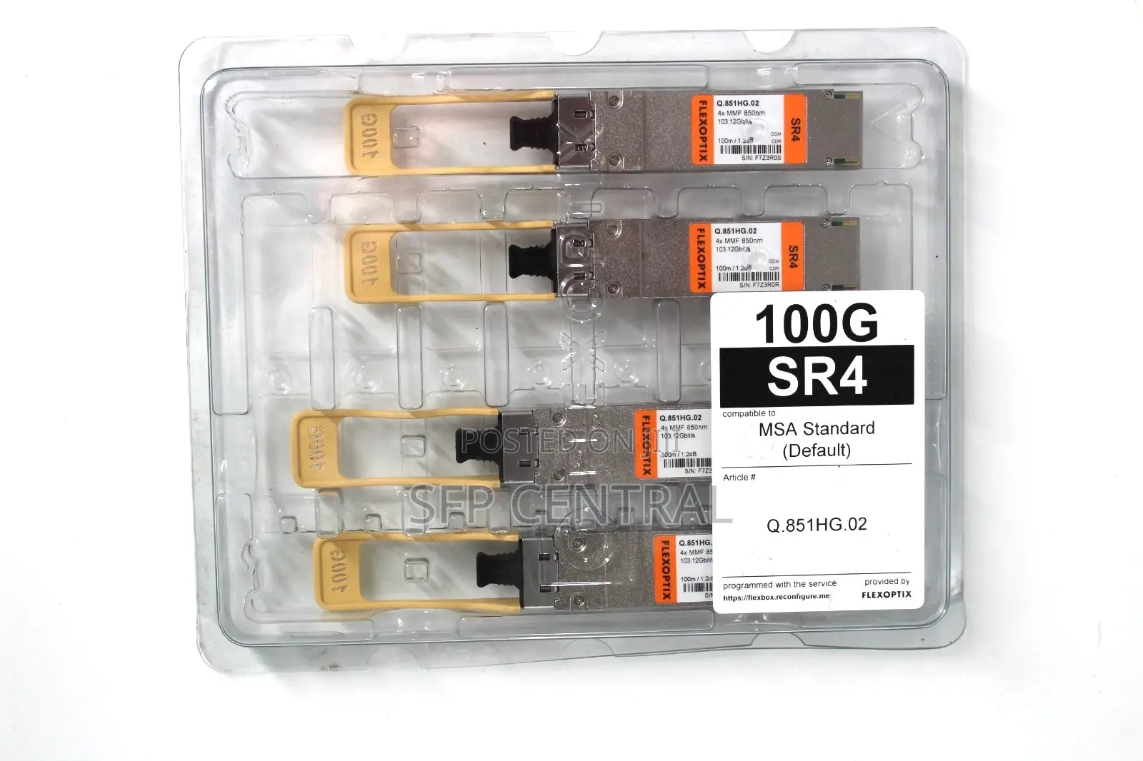 Flexoptix QSFP 100g Sr4 MMF 103.12 Gbit Mpo Transceiver