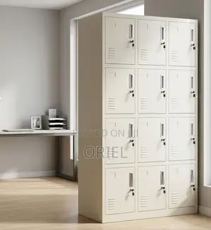 Office Cabinet : 12- Locker Steel Commercial Storage Cabinet