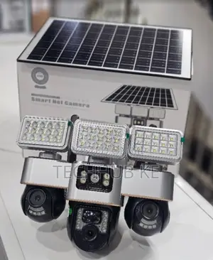 Triple Lens Rotating 4G Solar PTZ Camera – Smart CCTV Security
