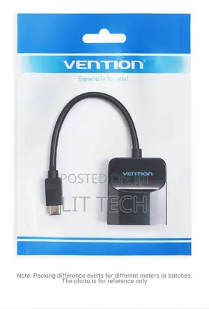 Vention Type-C to VGA Adapter 0.15M Black ABS Type, TDDBB