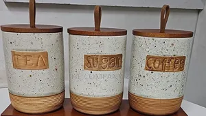 800ML Sealed White Black Dots Ceramic Jar
