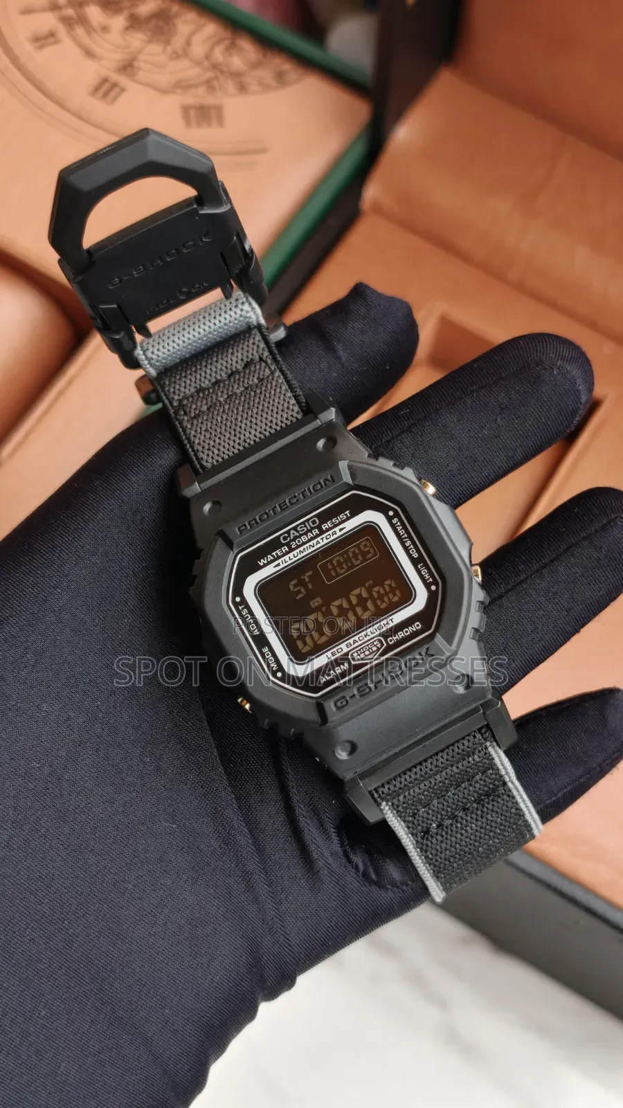 Casio G-Shock 5600. Illumination/Water Resistant/Alarm/Canvas Strap.