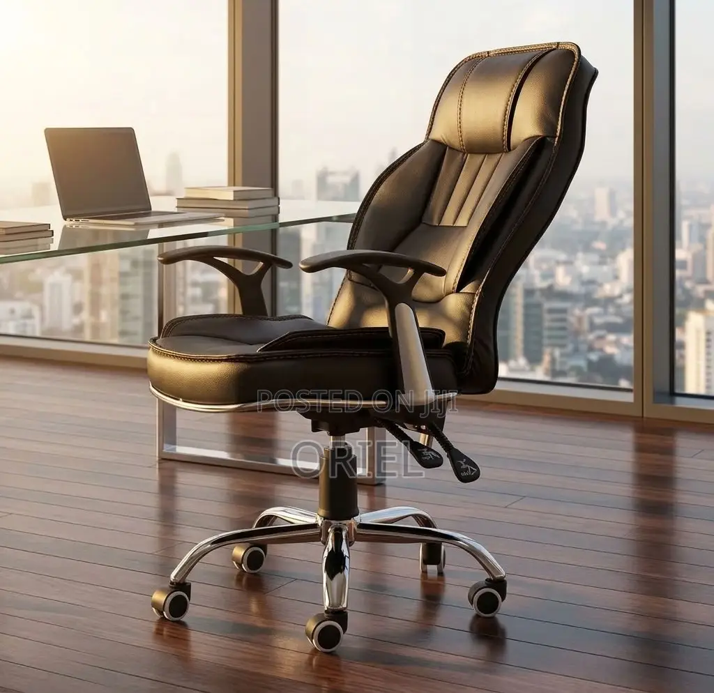 Office Chair : Generic Black Leather Chair