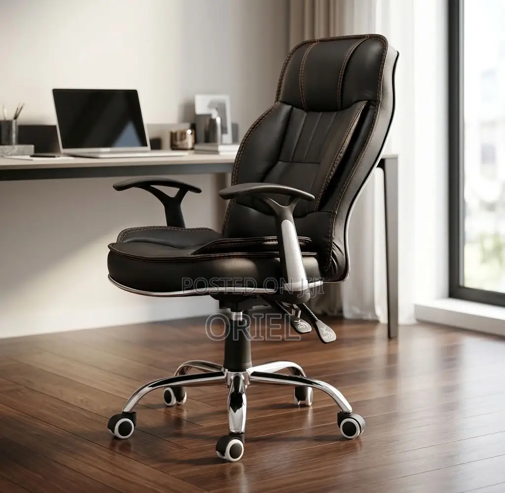 Office Chair : Generic Black Leather Chair