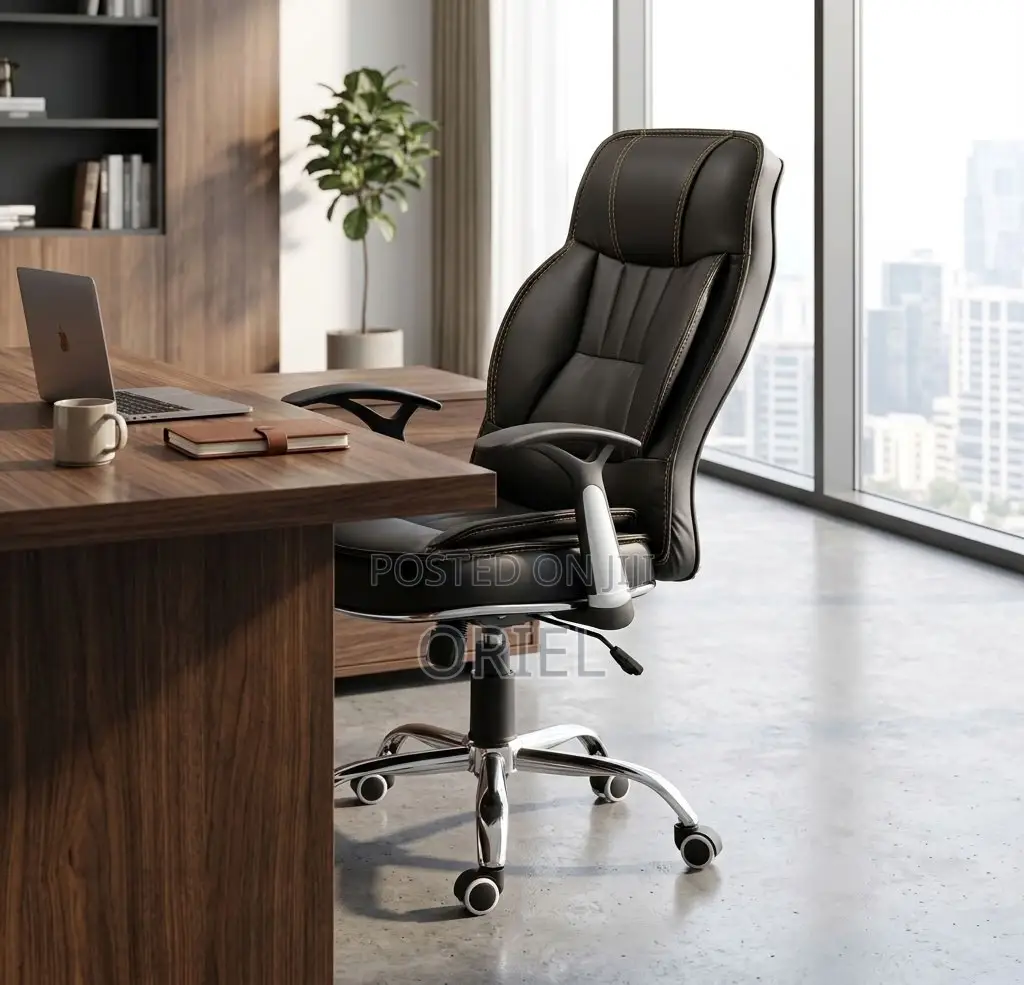 Office Chair : Generic Black Leather Chair