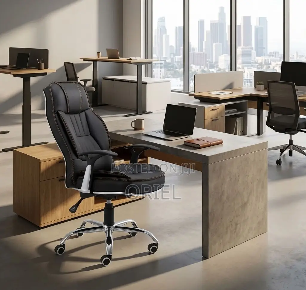 Office Chair : Generic Black Leather Chair
