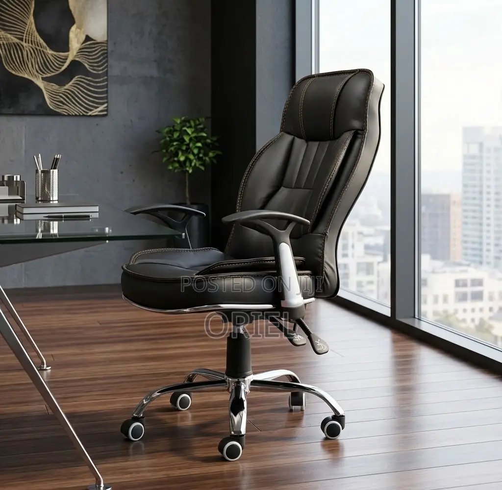Office Chair : Generic Black Leather Chair