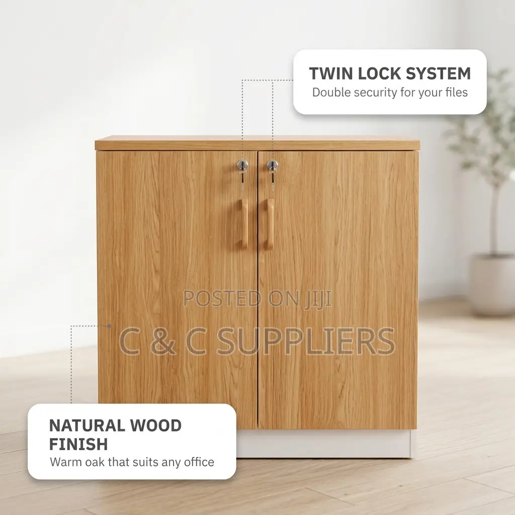 2-Door Cherry Brown Filling Cabinet.