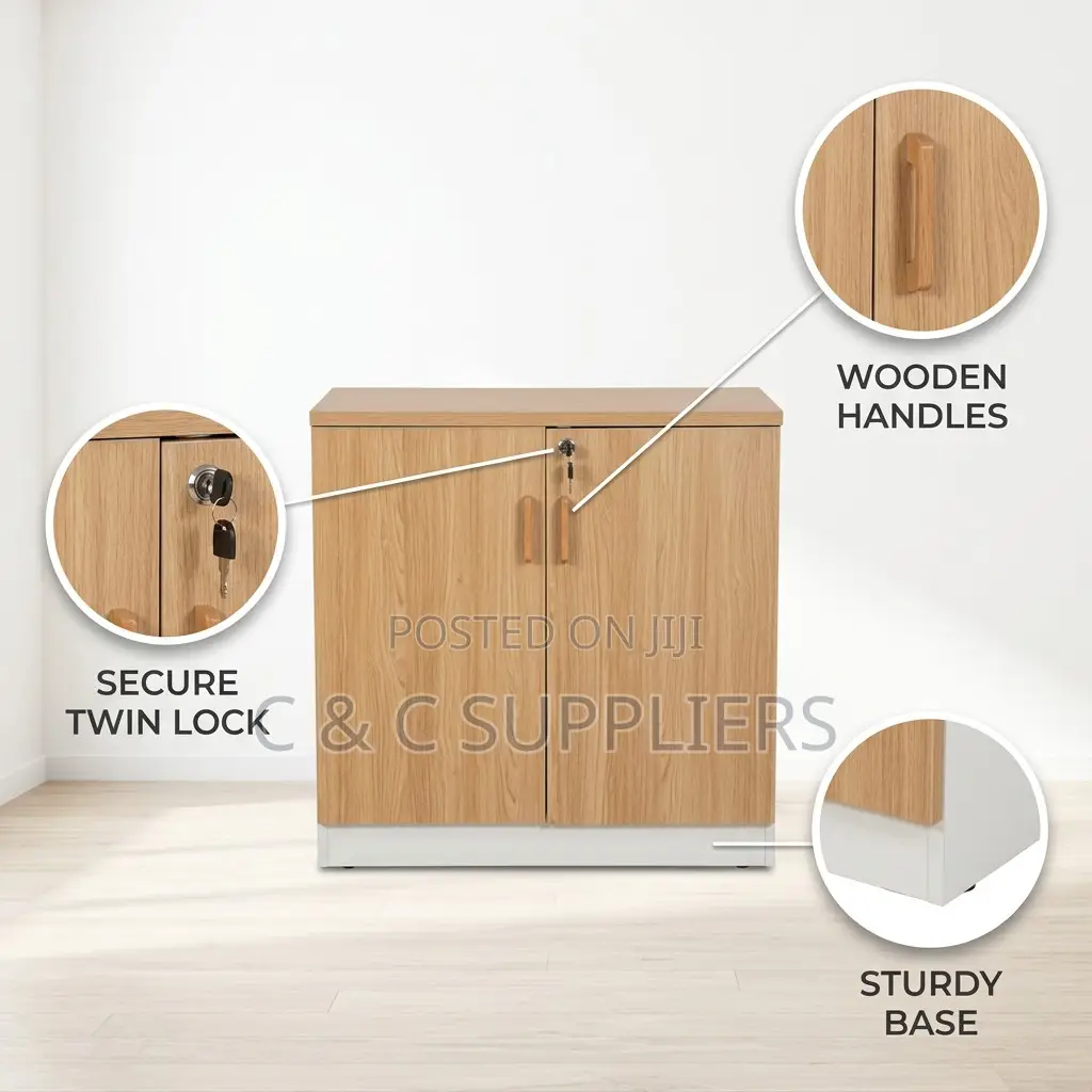 2-Door Cherry Brown Filling Cabinet.