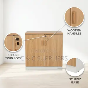 2-Door Cherry Brown Filling Cabinet.