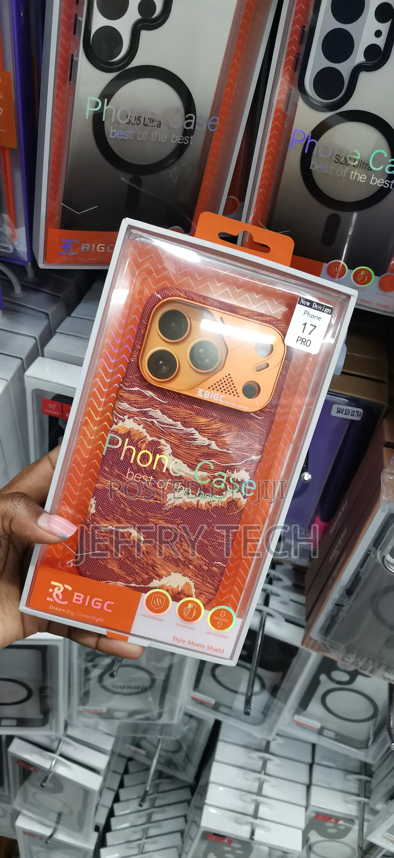 Orange-Toned Ocean Wave Case by BIGC Packaged for the iPhone 17 Pro