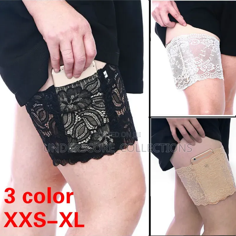 Black Elastic Anti-Chafing Thigh Bands