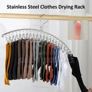 Stainless Steel Sock Hanger With Clips Space Saving Drying Rack