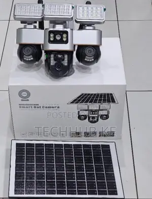 V380 Pro 4G Outdoor Security CCTV Camera With 3Lens PTZ AI Solar Panel