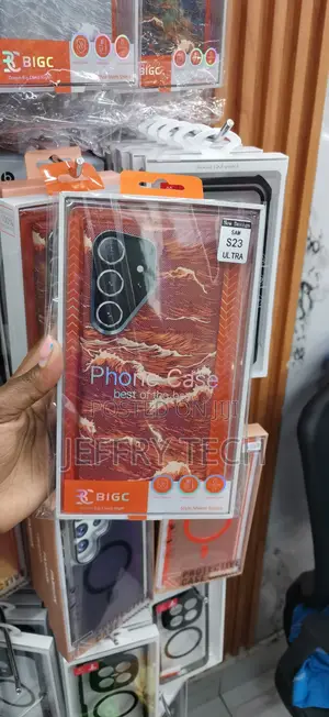 BIGC Tribal Fiber MagSafe Case With an Orange for a Galaxy S23 Ultra