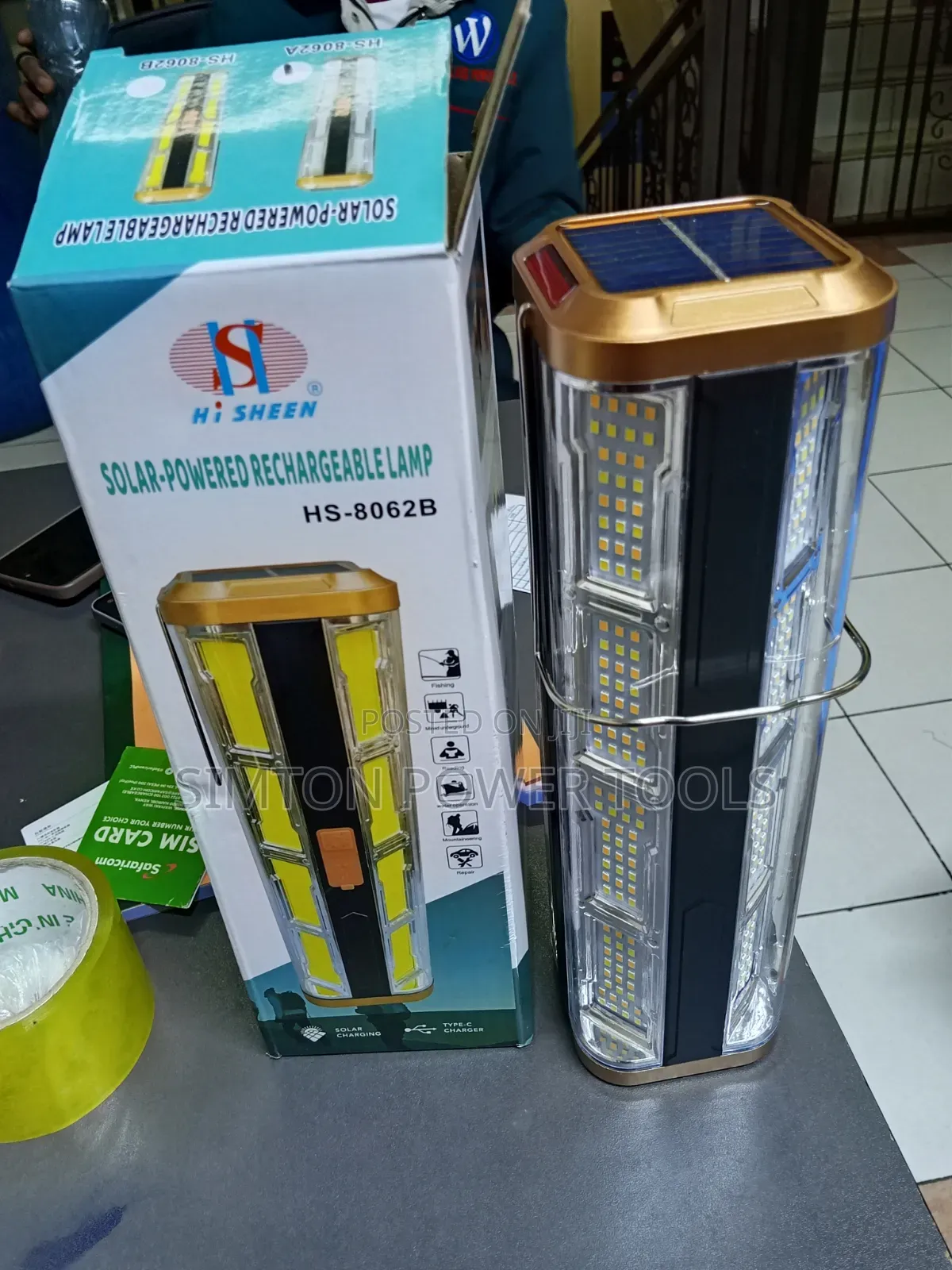 Hi Sheen Solar-Powered Rechargeable Lamp (Model: HS-8062B)
