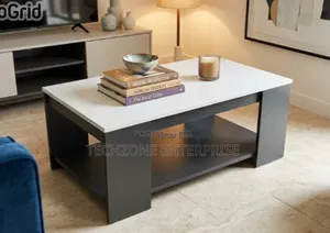 Modern Quality Executive Julz Coffee Marble Laminated Coffee Table 