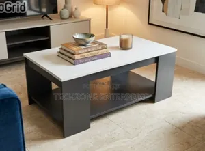 Modern Quality Executive Julz Coffee Marble Laminated Coffee Table 