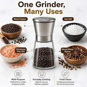 *Pepper Grinder Glass and Steel