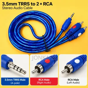 3.5 Mm TRRS Male to 2 × RCA Male RCA AV/audio Cable
