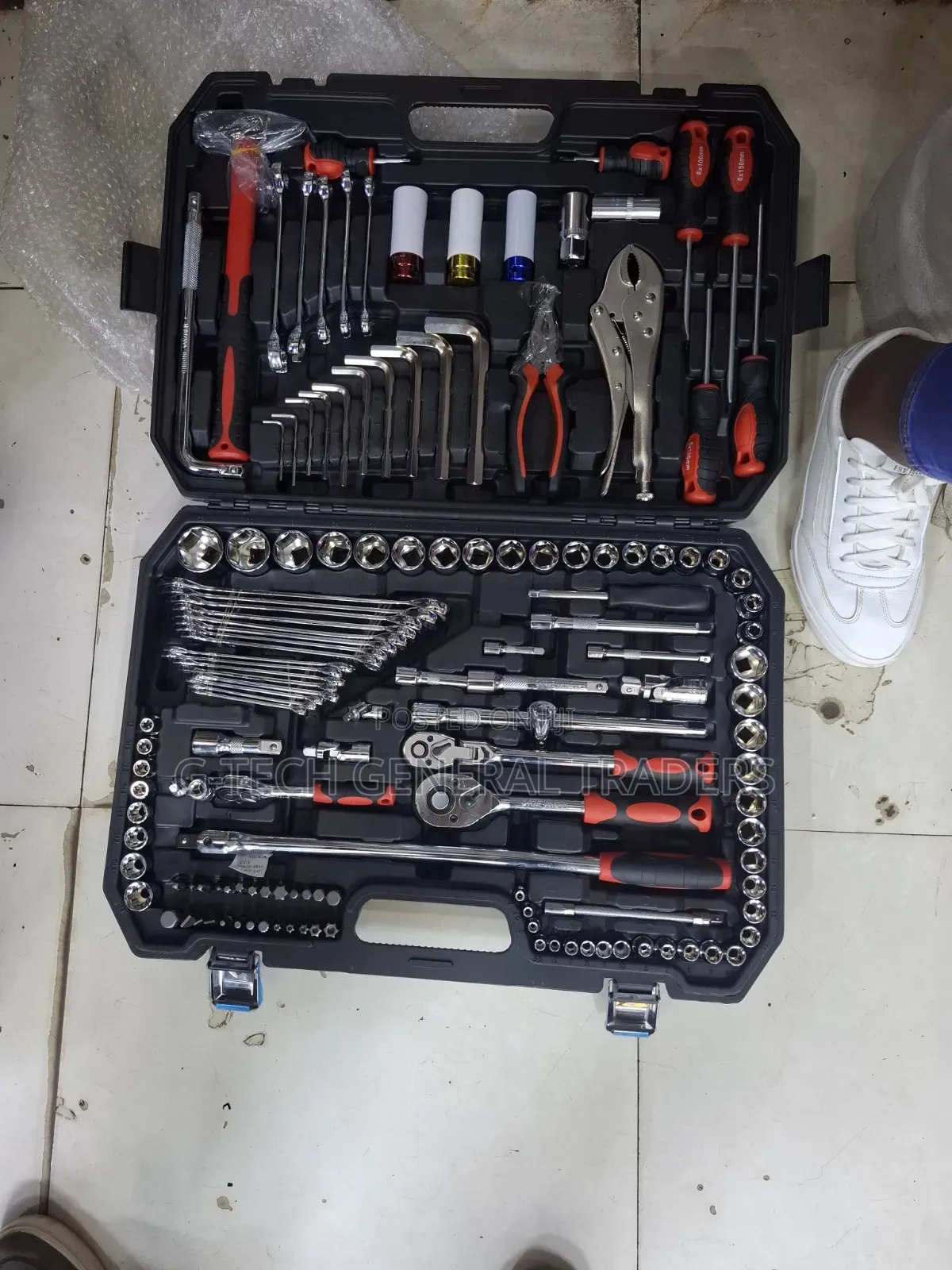 142-Piece Chrome Vanadium Mechanic Socket and Tool Kit Set