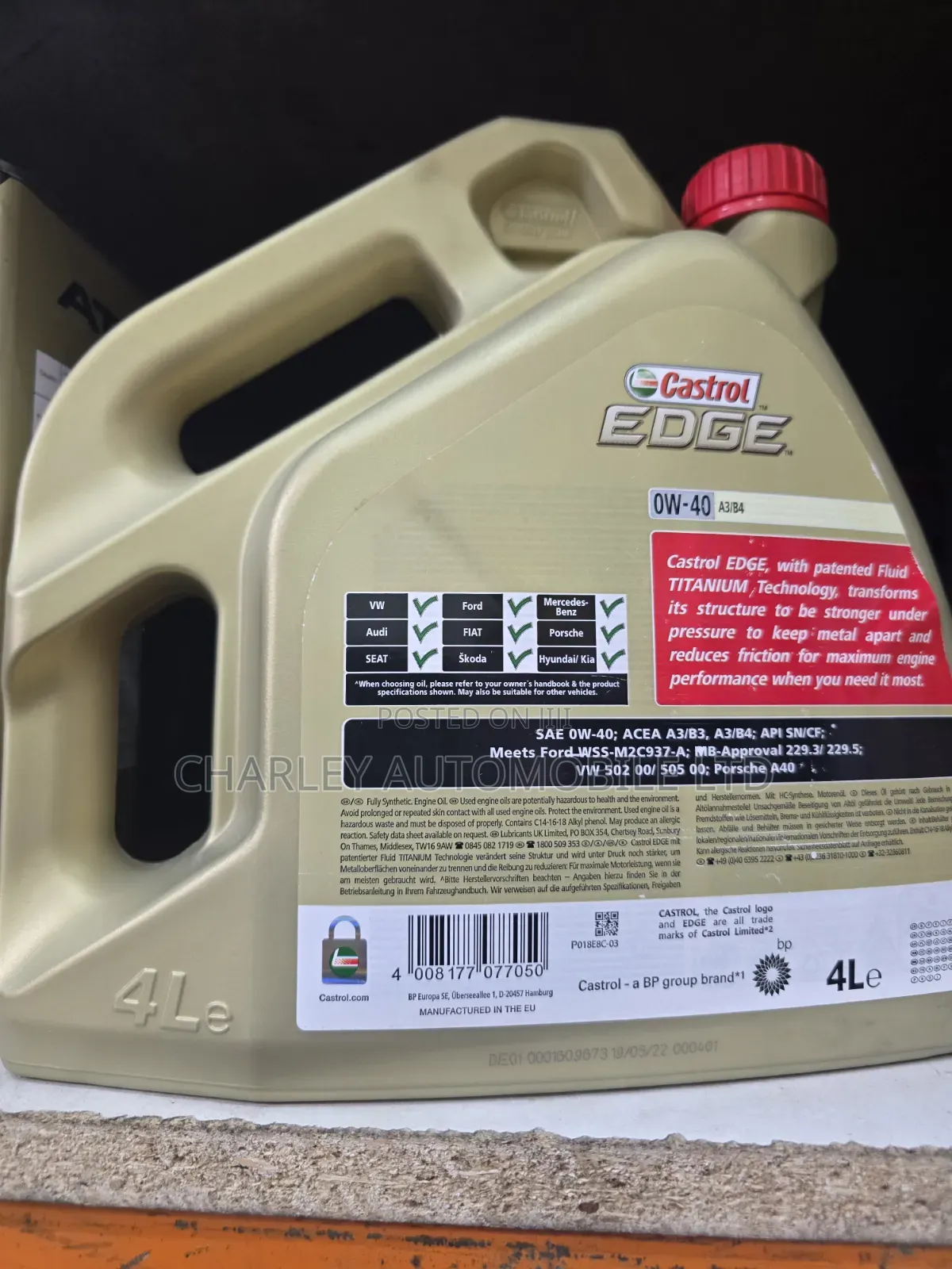 Castrol Edge 0w40 4L