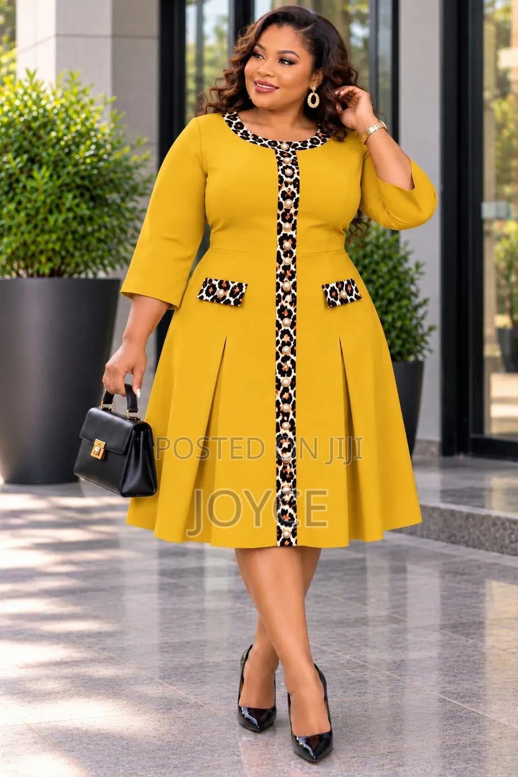 A-Line Dress With Decorative Pocket-Flap Details