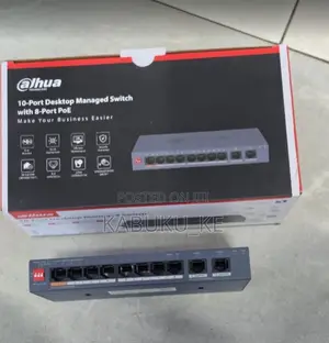 Dahua 8-Port 10/100Mbps PoE Switch + 2-Port Gigabit Uplink POE Switch
