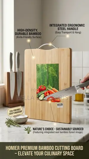 Bamboo Heavy Chopping Board Material:Bamboo Colour:brown Size:16"*12"