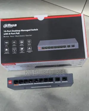 Dahua 10-Port Desktop Managed PoE Switch (8-Port PoE + 2 Uplink)