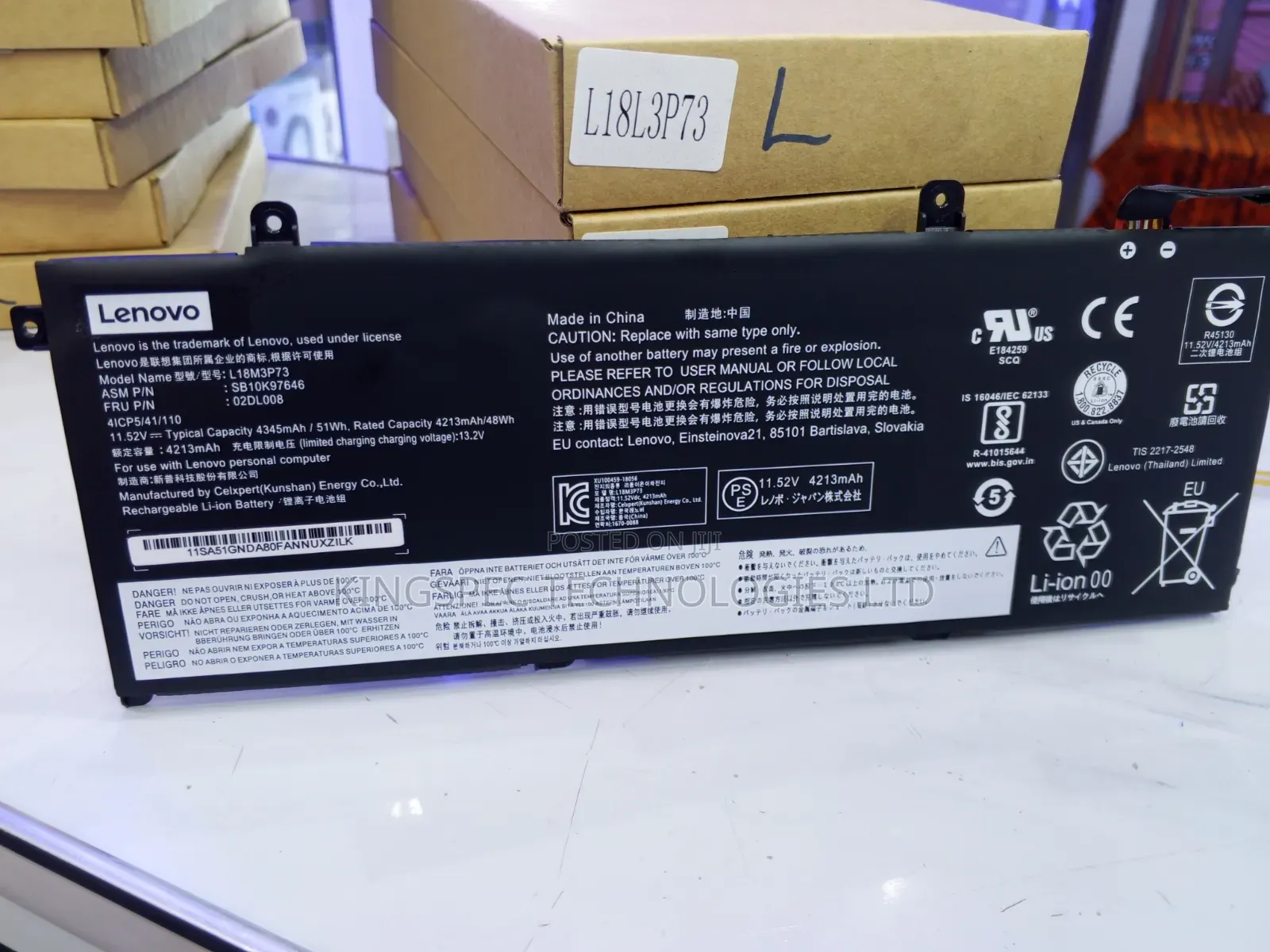 Original L18L3P73 Lenovo Laptop Battery