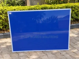 Glossy Office Blue Fabric Pin Notice Board 120cmx90cm