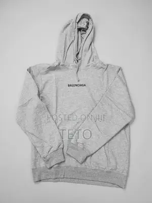 Balenciaga Grey Logo Medium Fit Hoodie
