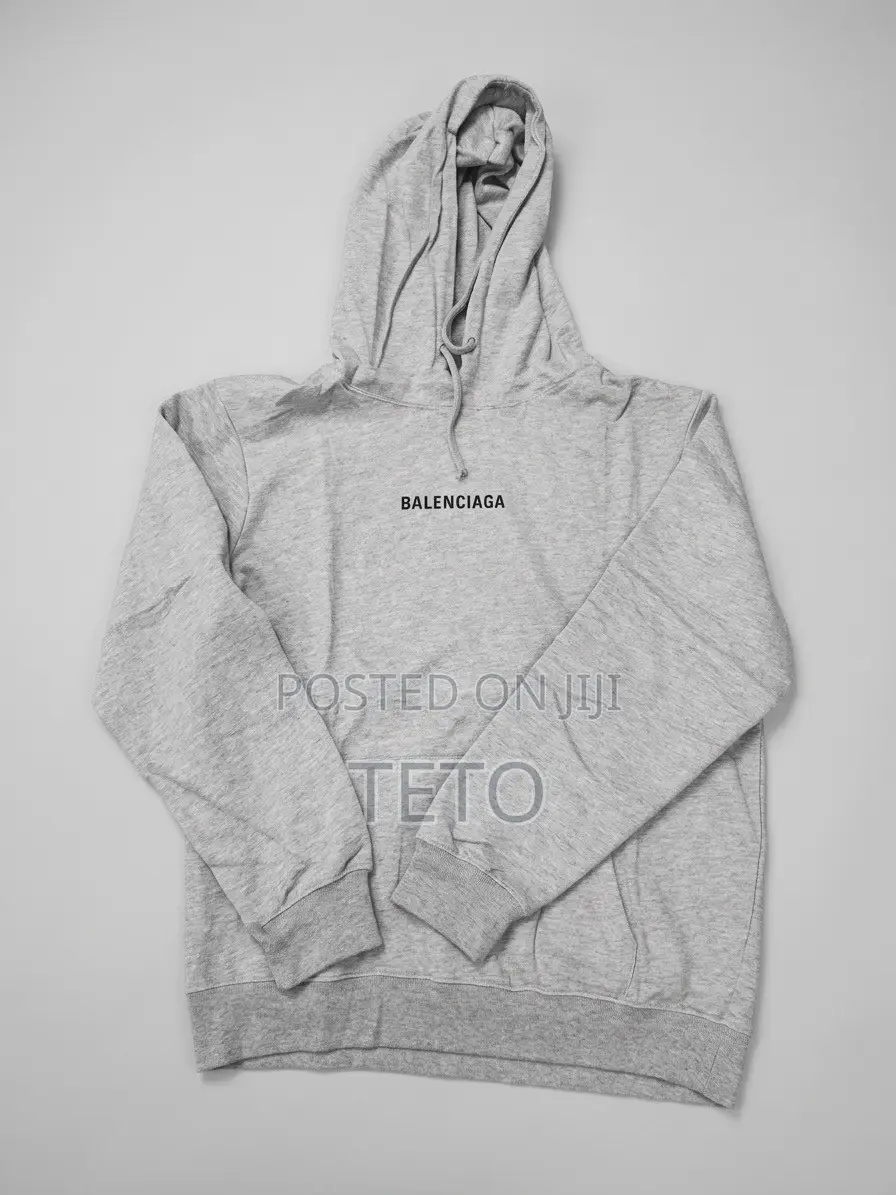 Balenciaga Grey Logo Medium Fit Hoodie