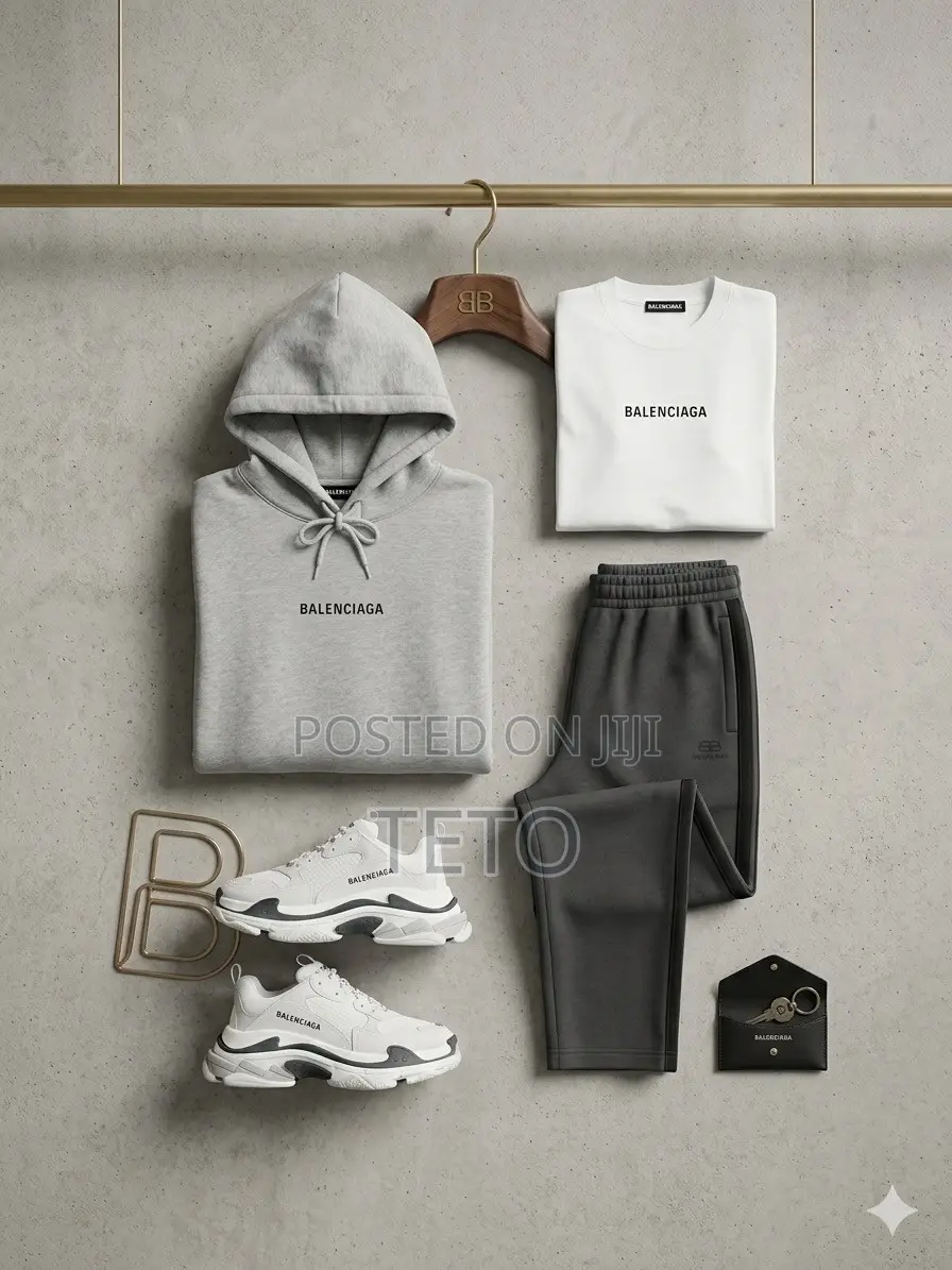 Balenciaga Grey Logo Medium Fit Hoodie