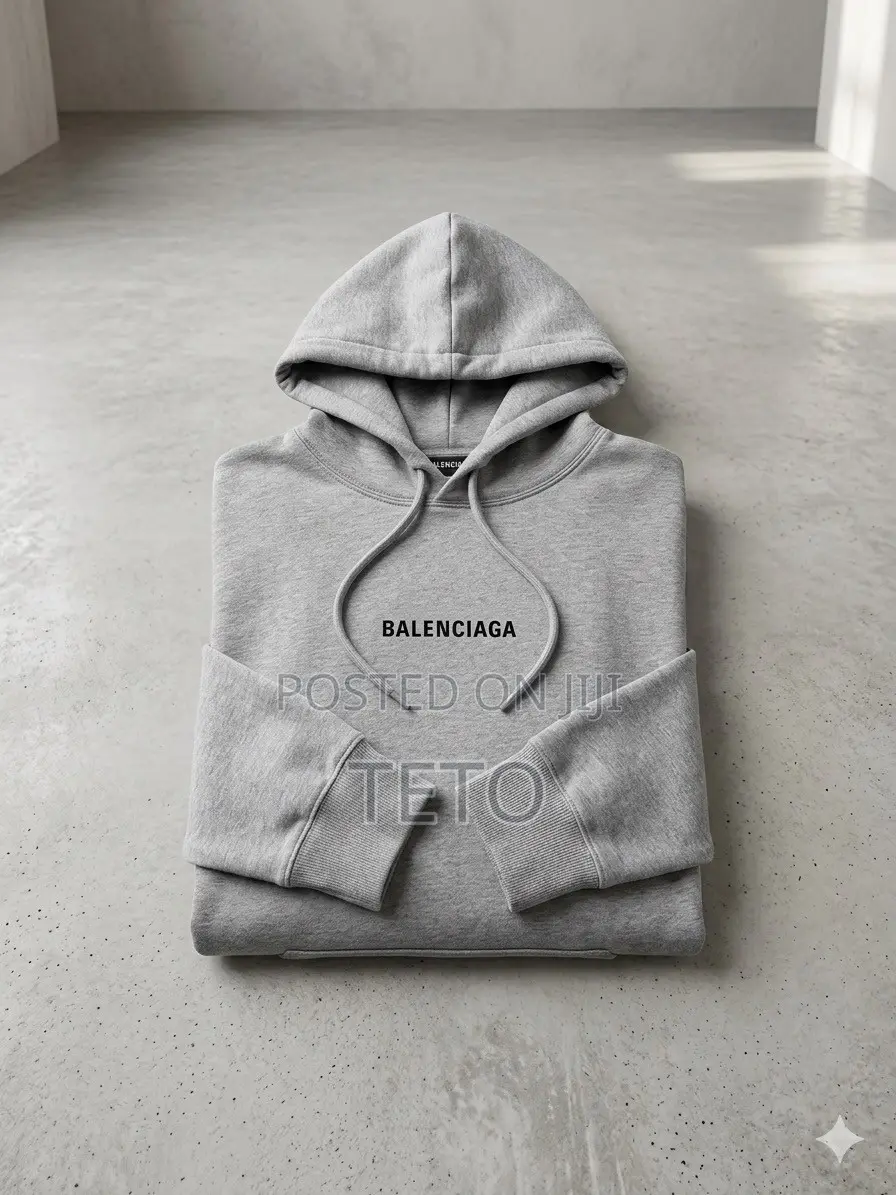 Balenciaga Grey Logo Medium Fit Hoodie