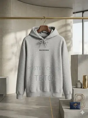 Balenciaga Grey Logo Medium Fit Hoodie