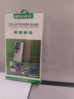 Newvew Solar & AC Power Bank 10000mah With Cables