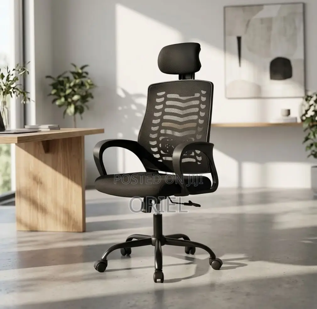 Office Chair : Adjustable Mesh Headrest Chair
