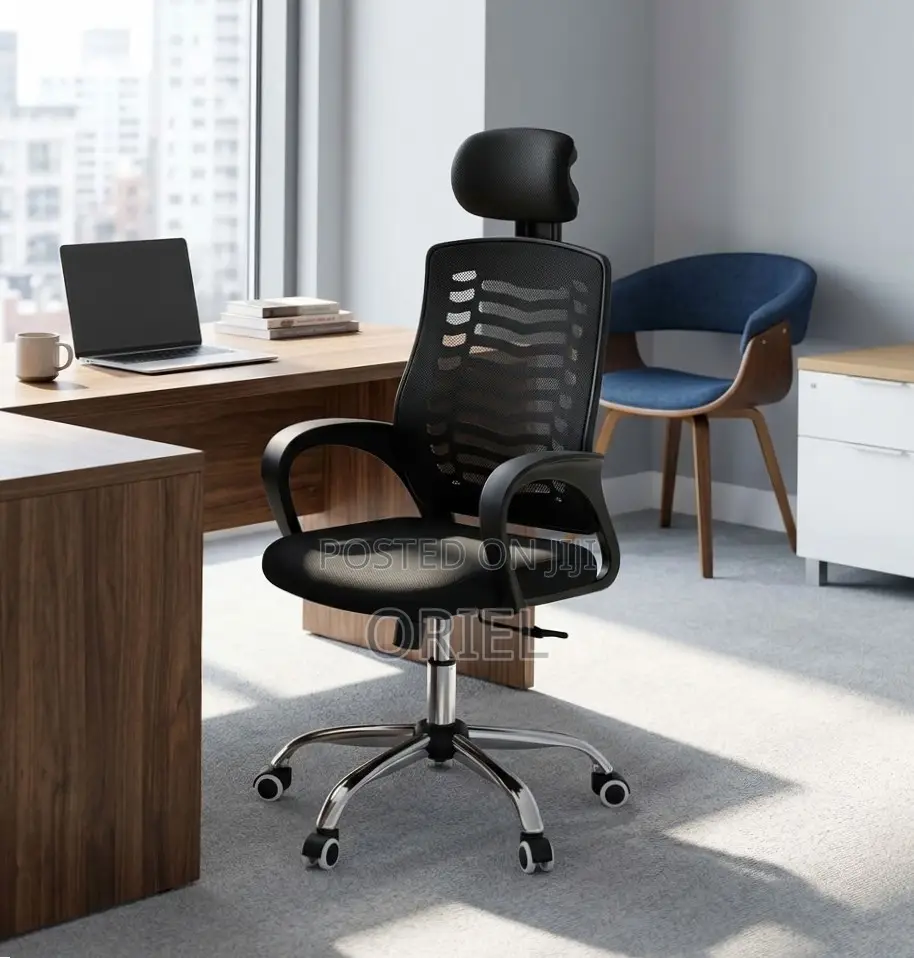 Office Chair : Adjustable Mesh Headrest Chair
