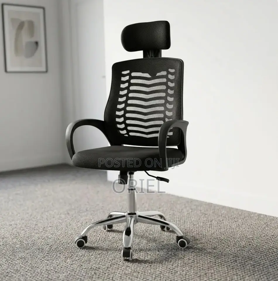 Office Chair : Adjustable Mesh Headrest Chair